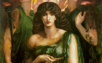 Astarte Syriaca, green, dante gabriel rossetti, art, painting, pictura, girl HD wallpaper