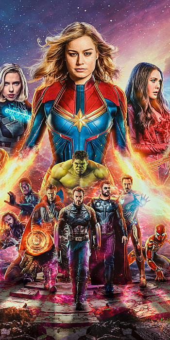 Avengers: Endgame — Earth's Mightiest Mobile, spider man, Iron Man, Thor, Captain America, Doctor Strange, Black Panther (Marvel Comics), Hulk, Captain Marvel, Scarlet Witch, Black Widow, movie, Avengers EndGame HD phone wallpaper