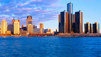 Detroit Skyline, Urban scenery, Vibrant cityscape, Metropolitan charm HD wallpaper