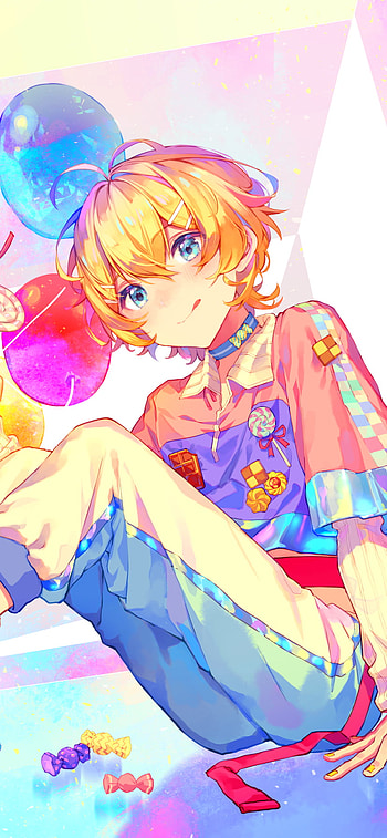 balloon, blue eyes, Anime, Original HD phone wallpaper
