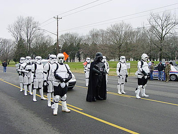 Star Wars Parade, road, stormtroopers, people, darth vader HD wallpaper