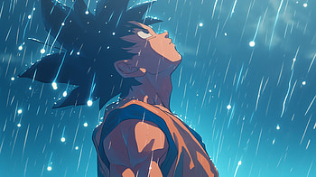 Goku Reflective Moment in the Rain - Dragon Ball Z, Anime, Dragon Ball Z, Goku, sad, rain, sad anime, Rain Anime HD wallpaper