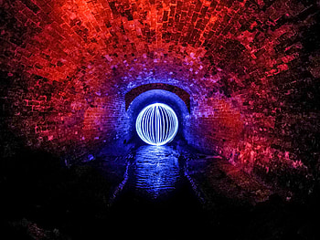 Walls, Dark, Backlight, Illumination, Ball, Tunnel HD wallpaper