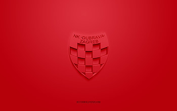NK Dubrava, creative 3D logo, red background, Druga HNL, 3d emblem, Croatian football club, Croatian Second Football League, Zagreb, Croatia, 3d art, football, NK Dubrava 3d logo HD wallpaper