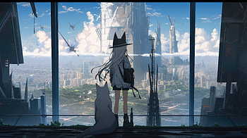 Anime Vista: Original AI Art Skyline, AI Art, Anime, Original HD wallpaper
