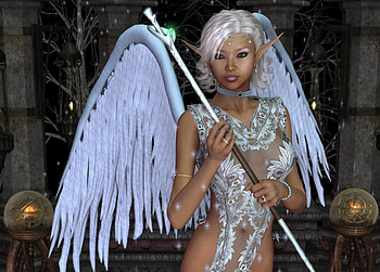 Angel, beautiful, fantasy, 3d HD wallpaper