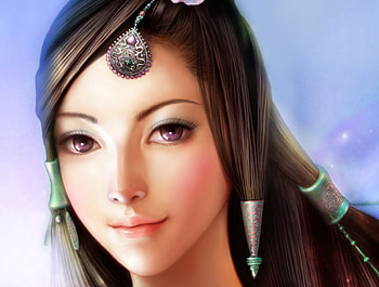 Princess, beautiful, fantasy, lavender eyes HD wallpaper