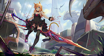 Anime Women Sword , anime-girl, anime, artist, artwork, digital-art HD wallpaper