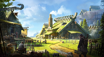 Blacksmith village, fantasy, viking HD wallpaper