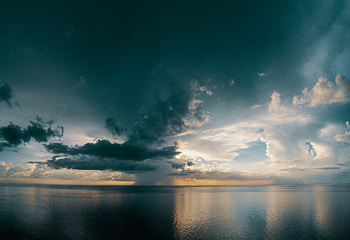 Sea, Nature, Clouds, Horizon, Ripples, Ripple, Mainly Cloudy, Overcast HD wallpaper