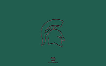 Michigan State Spartans, green background, American football team, Michigan State Spartans emblem, NCAA, Michigan, USA, American football, Michigan State Spartans logo HD wallpaper