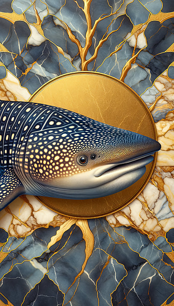 Whale Shark Majesty - Ocean-Inspired , fish, artistic, gold HD phone wallpaper