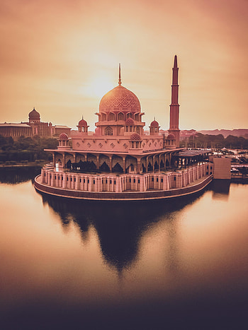 Cities, Water, Sunset, Architecture, Building, Temple, Dome HD phone wallpaper