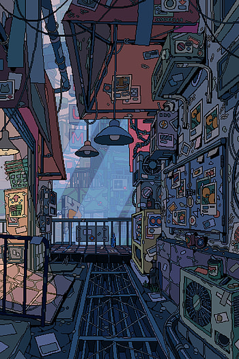 Cyberpunk Corridor: A Pixel Art , pixel art, cyberpunk, artistic, lofi HD phone wallpaper