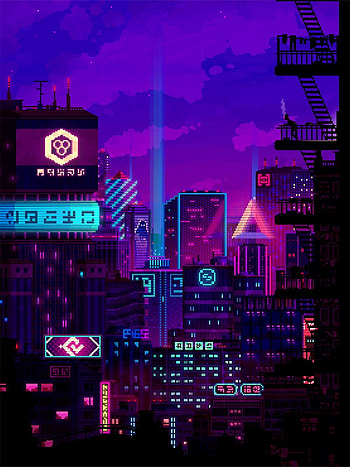 Pixel art: 30 great examples. Pixel city, Pixel art, Cool pixel art, Cyberpunk Pixel HD phone wallpaper
