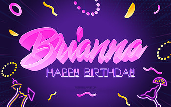 Happy Birtay Brianna, , Purple Party Background, Brianna, creative art, Happy Brianna birtay, Brianna name, Brianna Birtay, Birtay Party Background HD wallpaper