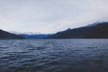 Nature, Sky, Mountains, Sea HD wallpaper