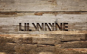 Lil Wayne wooden logo, , wooden backgrounds, music stars, Lil Wayne logo, Dwayne Michael Carter, creative, wood carving, Lil Wayne HD wallpaper
