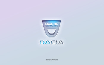 Dacia logo, cut out 3d text, white background, Dacia 3d logo, Dacia emblem, Dacia, embossed logo, Dacia 3d emblem HD wallpaper