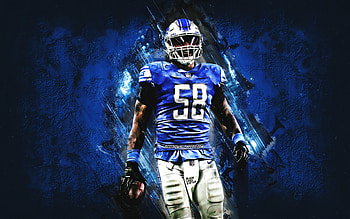 Jamie Collins, Detroit Lions, NFL, American football, blue stone background, grunge art, National Football League HD wallpaper