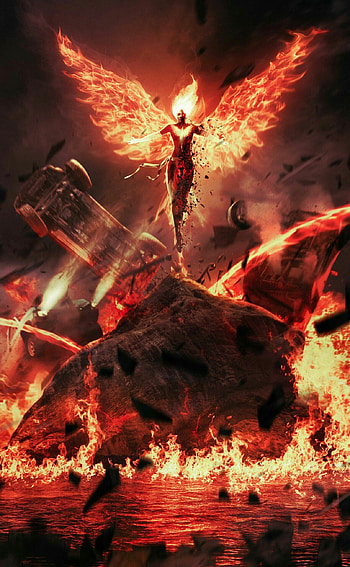 Phoenix, BossLogic artwork, Dark fantasy, Marvel comics HD phone wallpaper