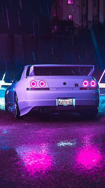 R33 Neon, GTR Skyline HD phone wallpaper