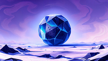 Stunning Ultra of a Crystal Planet, geometric, blue, sphere, landscape HD wallpaper