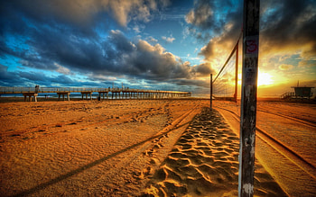 Nature, Sunset, Sky, Clouds, Beach, Sand, Grid, Colors, Color, Volleyball HD wallpaper