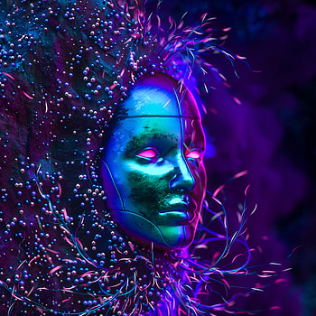 Art, Shine, 3D, Brilliance, Neon, Mask HD phone wallpaper