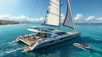 Stunning Catamaran in : A Sailor's Dream, catamaran, yacht, sailing, ocean, luxury HD wallpaper