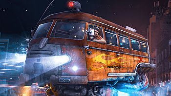 Space Bus Scifi World , scifi, bus, artist, artwork, digital-art, behance HD wallpaper