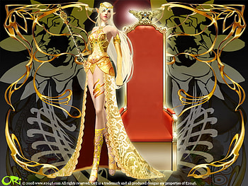 Elf princess, boots, gold, red HD wallpaper