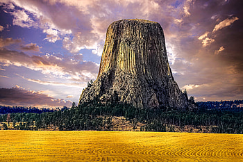 Devils Tower National Monument, Wyoming, monument, nature, field, wyoming HD wallpaper