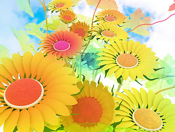 Digital gerberas, digital, daisy, flower HD wallpaper