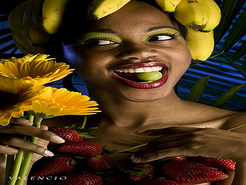 FRUIT WOMAN, fruit, funny, woman, nice HD wallpaper