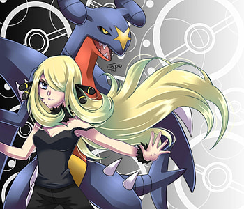 Garchomp and Cynthia, Gaming Pokmon, Memorable duo, Legendary partnership HD wallpaper