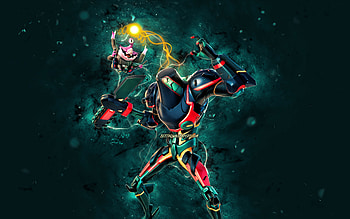Molten Midnight Zyg Choppy, , blue neon lights, Fortnite Battle Royale, Fortnite characters, Molten Midnight Zyg Choppy Skin, Fortnite, Molten Midnight Zyg Choppy Fortnite HD wallpaper