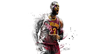 Lebron James, basketball player, artwork HD wallpaper