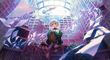 Books Colors Anime Girl, anime-girl, anime, artist, artwork, digital-art HD wallpaper