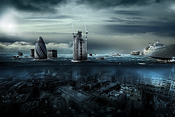 Drown City , city, artist, artwork, digital-art, deviantart HD wallpaper