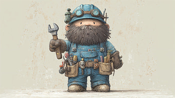 Cute Bearded Handyman — Ultra, mechanic, cartoon, wrench HD wallpaper
