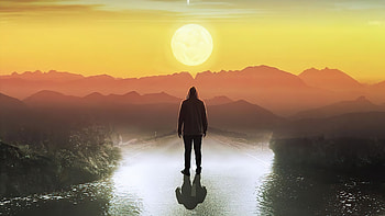 Mind Over Matte , alone, sunset, hoodie, graphy, artist, artwork, digital-art HD wallpaper