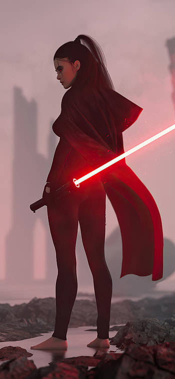 Sith Warrior Woman with Red Lightsaber – Sci-Fi Star Wars , Sith (Star Wars), lightsaber, woman warrior, Sci Fi, Star Wars HD phone wallpaper