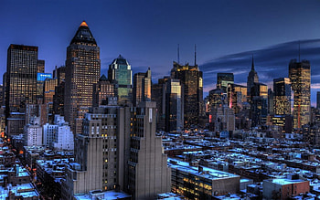 Beautiful New York Night, cloudy, new york night, skyscrapers HD wallpaper