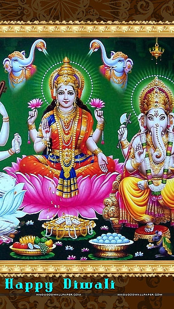 Lakshmi Ganesh, Happy Diwali HD phone wallpaper