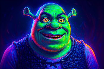 Shrek Ultra – Vibrant Neon Character Art, Shrek (Character), Shrek, animated character HD wallpaper