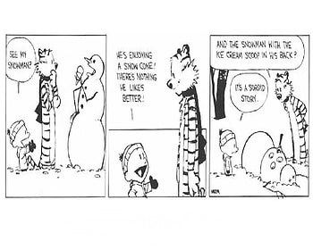 Calvin And Hobbes Snowman, snowman, funny, hobbes, calvin HD wallpaper