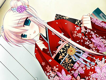 Kimono Beauty, game, girl, wall, beauty HD wallpaper