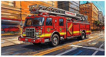Stunning Fire Truck in Ultra, fire truck, urban scene HD wallpaper