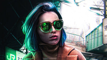 Scifi Girl With Skull Glasses , scifi, artist, artwork, digital-art, behance HD wallpaper